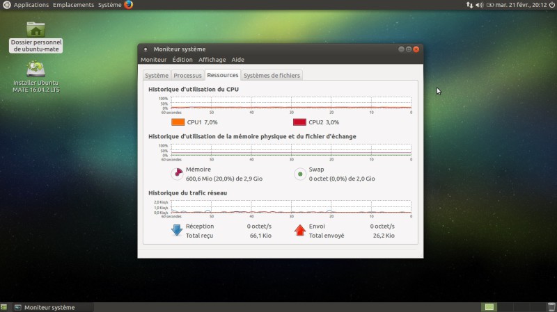 Surveiller les ressources Ubuntu Mate