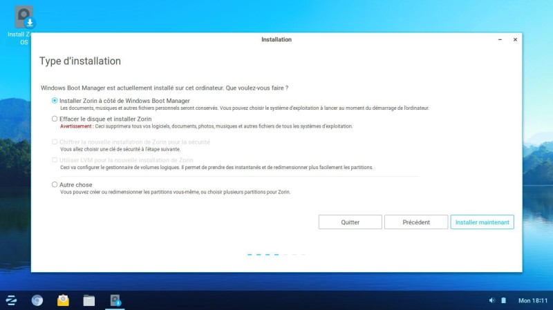 Zorin os partitions