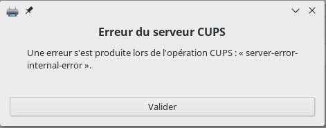 Majaro 17 erreur cups