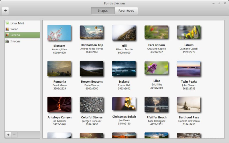 Fonds d'écran Serena Linux Mint