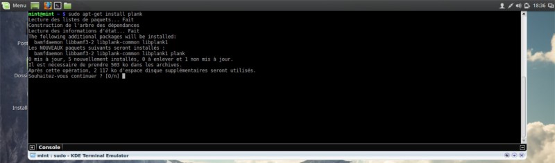 Installer Plank par le terminal