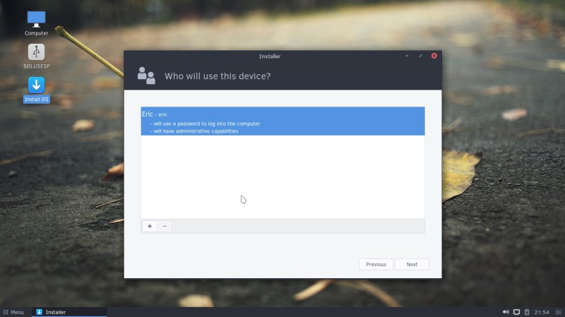 Solus nouveau compte