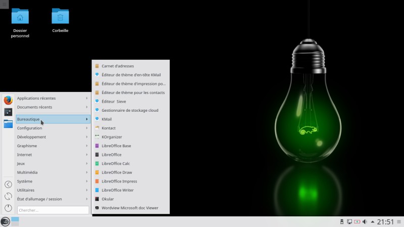 OpenSuse KDE menu