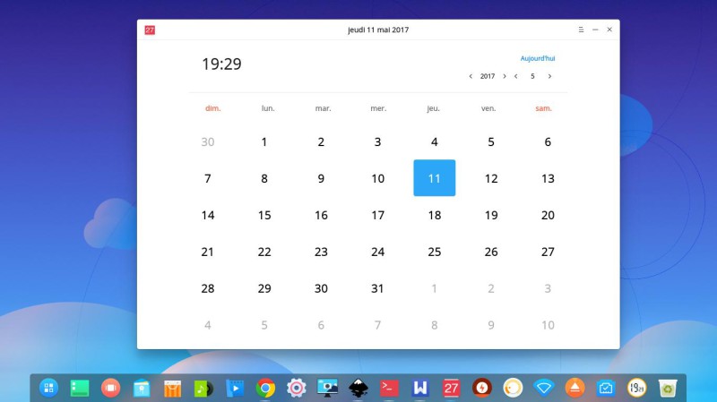 Calendrier de Deepin