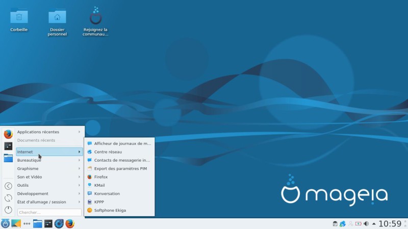 Mageia menu kde plasma