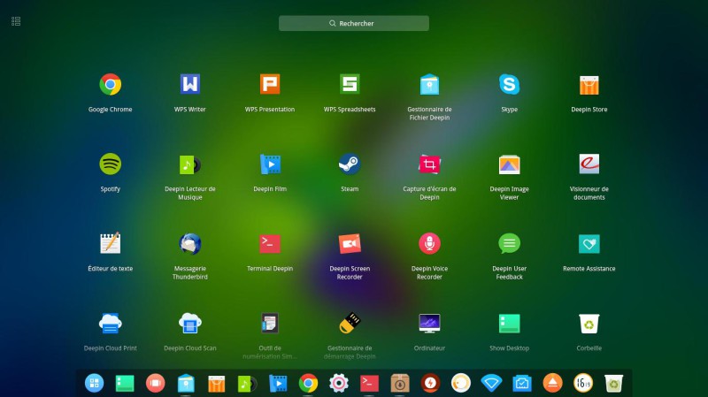 Menu général Deepin