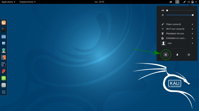 Les paramètres de Kali Linux
