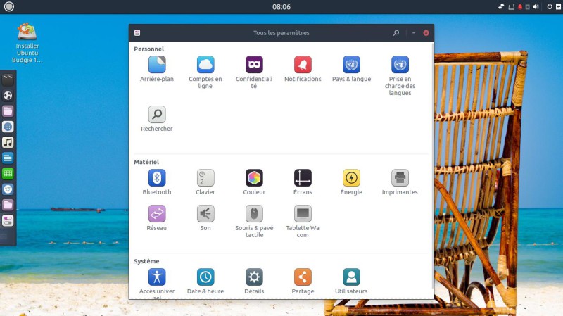 Tous les paramètres pour Ubuntu Budgie