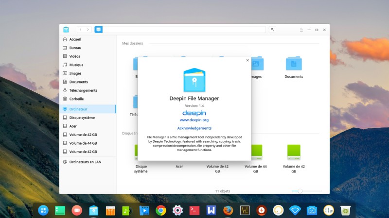 Deepin gestionnaire de fichiers