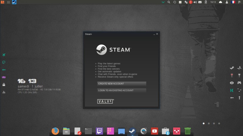 Voyager Steam installé