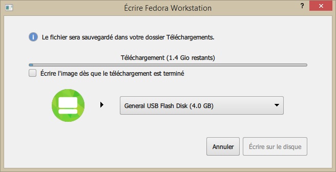 Téléchargement de Fedora