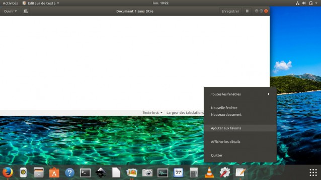 Ajouter aux favoris du dock d'Ubuntu 17.10