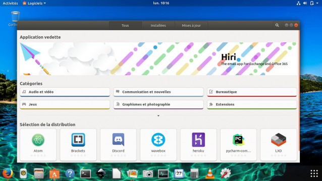 Gestionnaire de logiciels Ubuntu 17.10
