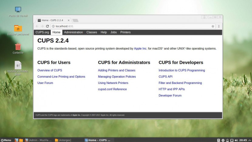 Antergos installer une imprimante par cups