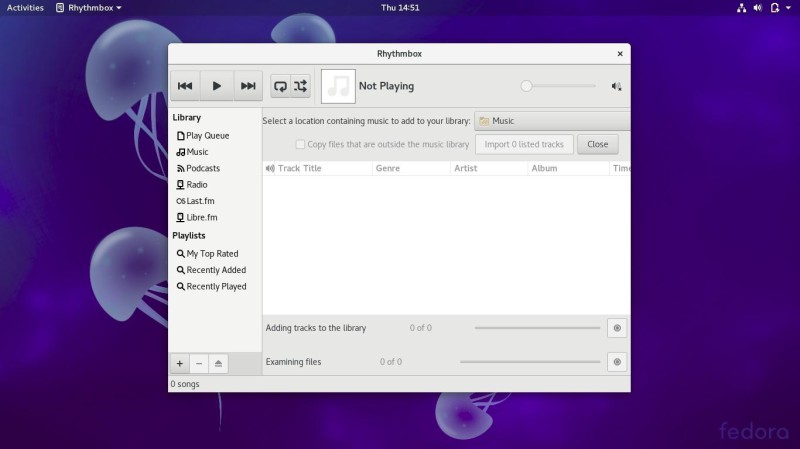 Fedora 27 Rhythmbox