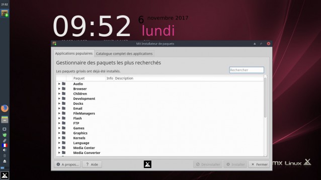 MX Linux installateur de paquets