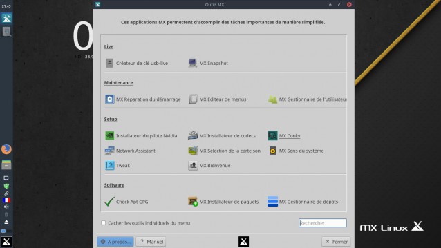 Outils MX MX Linux 17