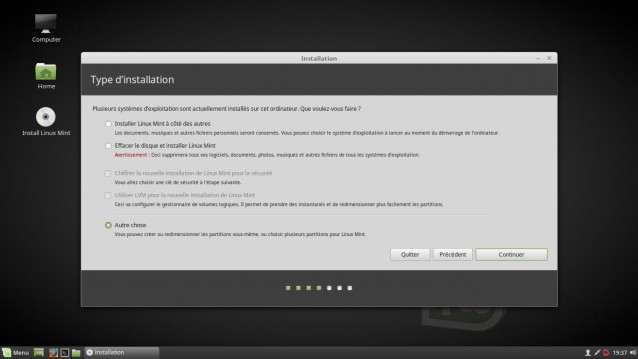 Linux Mint option Autre chose