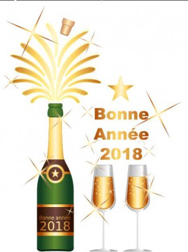 Bonne année 2018 sur fond blanc