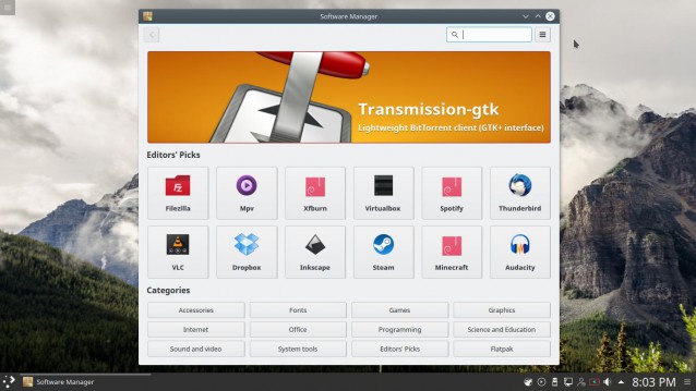 Linux mint 18.3 kde Gestionnaire de logiciels