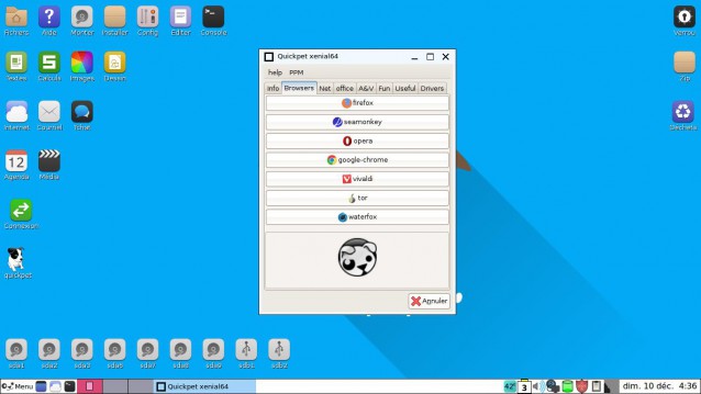 Installer des logiciels avec QuickPet Puppy Linux
