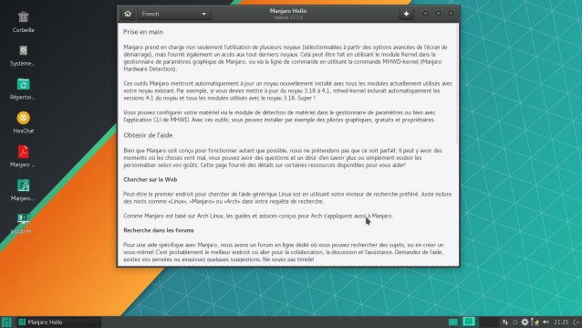 Manjaro aide en français