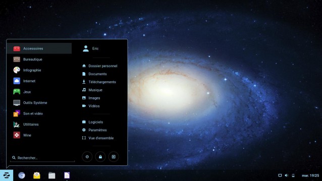 Zorin OS le menu principal