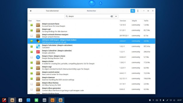 Manjaro logiciels  Deepin