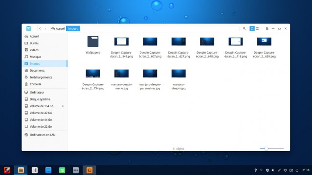 Deepin Manjaro  gestionnaires de fichiers