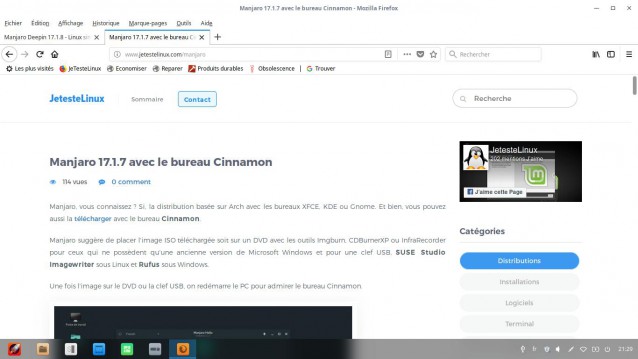 Manjaro Deepin la navigation sur internet