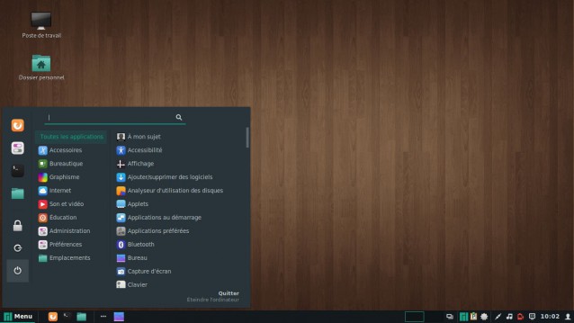 Manjaro menu principal