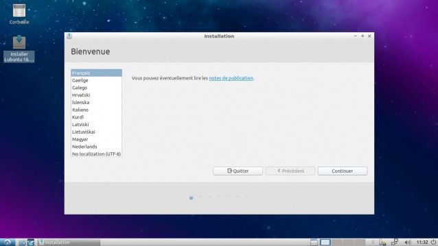 Bienvenue installation de Lubuntu