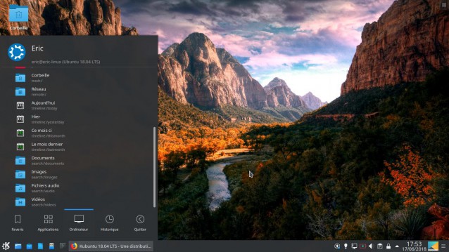 Kubuntu menu ordinateur