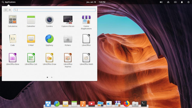 Menu principal Elementary OS 5 Juno