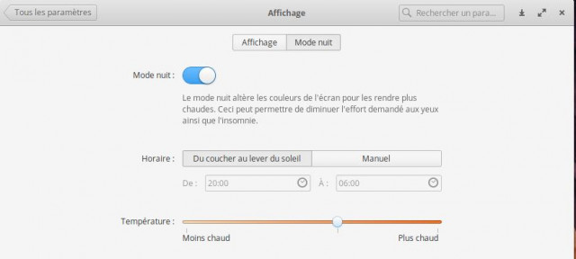 Mode nuit Elementary OS 5