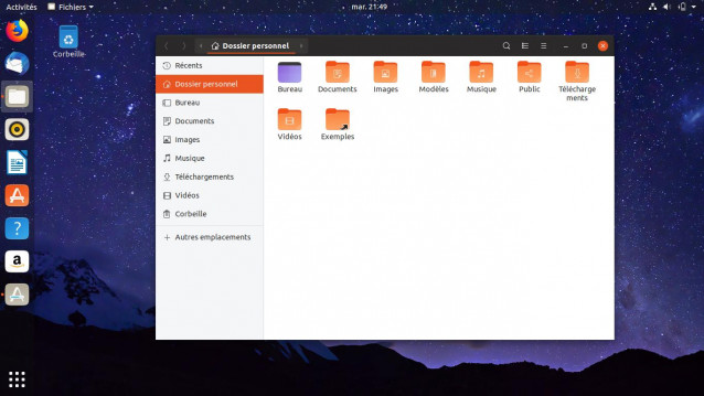 Ubuntu 18.10 Gestionnaire de fichiers