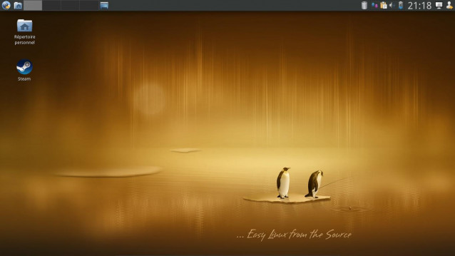 Bureau Xfce Calculate Linux avec Steam