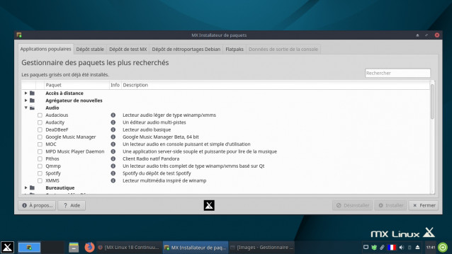 MX installeur de paquets