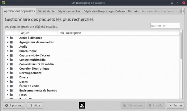 Mx installateur de paquets
