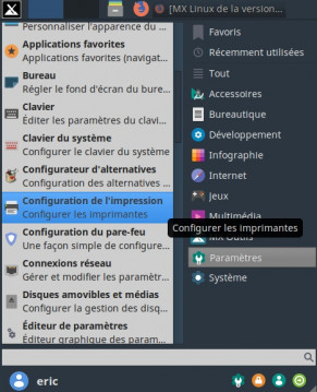 Paramètres MX Linux 18.1