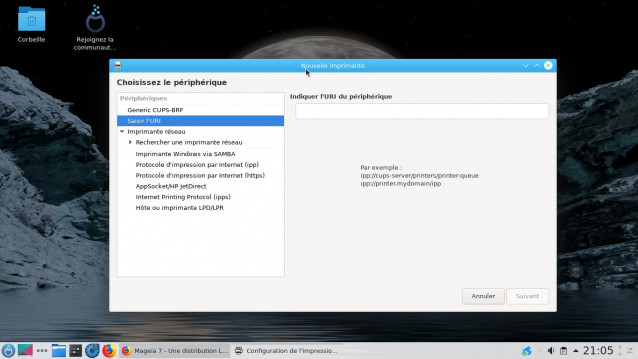Installer une imprimante Mageia 7