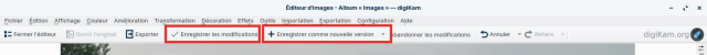 boutons enregistrement digikam
