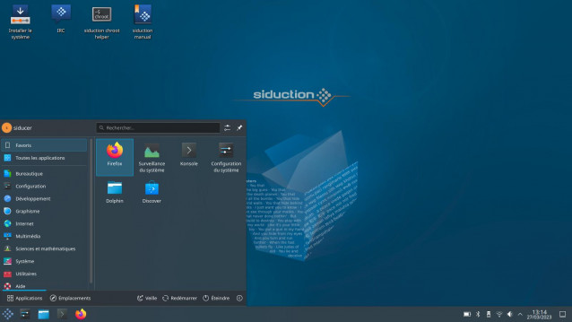 menu kde siduction