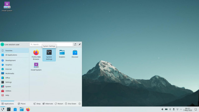 menu kde neon