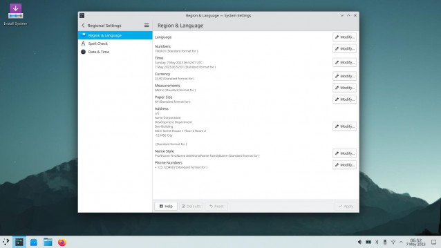 regional settings kde neon